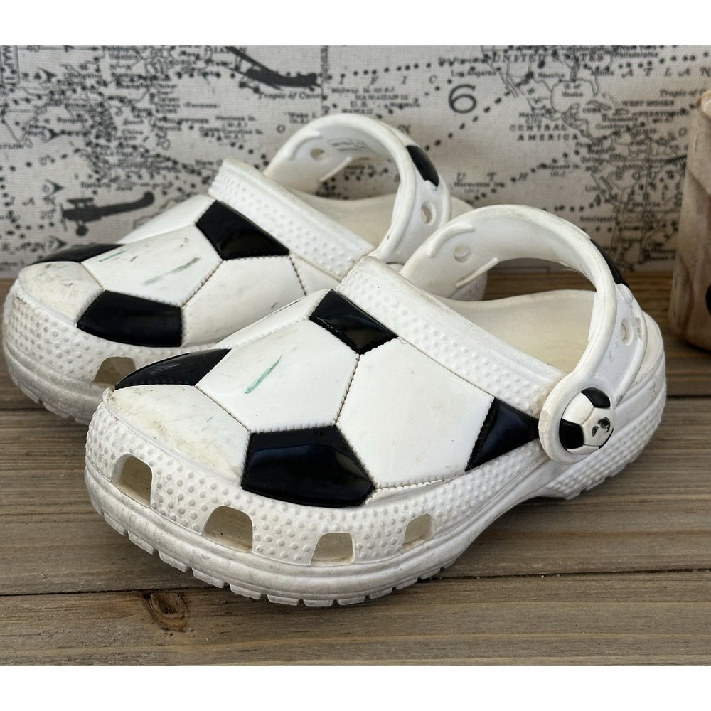 Crocs Kid's Soccer Clogs White/Black Size C 7